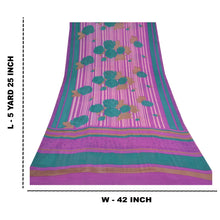 Load image into Gallery viewer, Sanskriti Vintage Purple Sarees Pure Georgette Silk Digital Printed Sari Fabric
