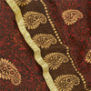 Sanskriti Vintage Red Sarees Polly Georgette Printed Painted Sari Craft Sustainable Fabric