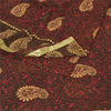 Sanskriti Vintage Red Sarees Polly Georgette Printed Painted Sari Craft Sustainable Fabric