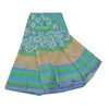 Sanskriti Vintage Grønne Sarier Ren Georgette Silke Trykt Sari 5YD Håndværk Bæredygtigt Stoff