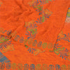 Sanskriti Vintage Orange Sarees Pure 100% Georgette Printed Sari Craft Sustainable Fabric
