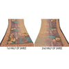 Sanskriti Vintage Beige Sarees Poly Georgette Printed Sari Craft Sustainable Fabric