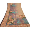 Sanskriti Vintage Beige Sarees Poly Georgette Printed Sari Craft Sustainable Fabric