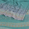 Sanskriti Vintage blue Sarees Poly Georgette Printed Sari Craft Sustainable Fabric