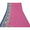 Sanskriti Vintage pink Sarees Poly Georgette Printed Sari Craft Sustainable Fabric