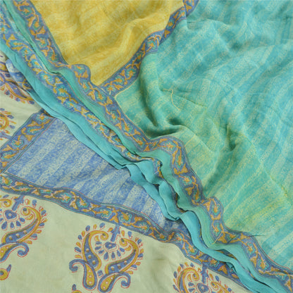 Sanskriti Vintage multi-color Sarees Pure Georgette Printed Sari Craft Sustainable Fabric
