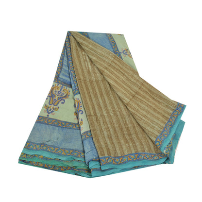 Sanskriti Vintage multi-color Sarees Pure Georgette Printed Sari Craft Sustainable Fabric