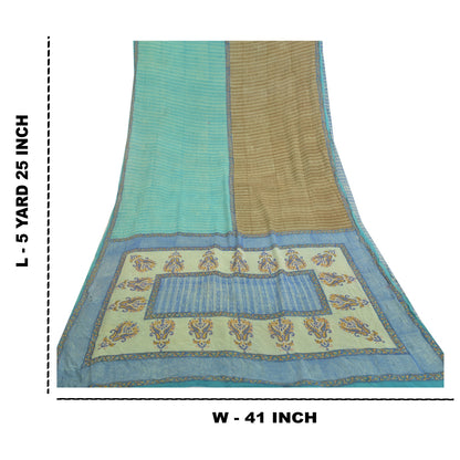 Sanskriti Vintage multi-color Sarees Pure Georgette Printed Sari Craft Sustainable Fabric