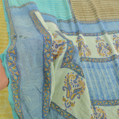 Sanskriti Vintage multi-color Sarees Pure Georgette Printed Sari Craft Sustainable Fabric