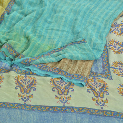 Sanskriti Vintage multi-color Sarees Pure Georgette Printed Sari Craft Sustainable Fabric