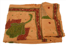 Load image into Gallery viewer, Antique Vintage Indian 100% Pure Georgette Silk Saree Hand Embroidery Sari
