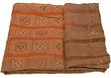 Load image into Gallery viewer, Sanskriti Vintage Indian 100% Pure Silk Saree Hand Embroidered Peach Fabric Cultural Sari
