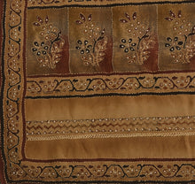 Load image into Gallery viewer, Vintage Indian 100% Pure Crepe Silk Saree Hand Embroidered Fabric Kantha Sari
