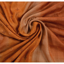 Load image into Gallery viewer, Antique Vintage Saree 100% Pure Silk Hand Embroidered Orange Craft Fabric Sari
