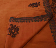 Load image into Gallery viewer, Sanskriti Vintage Indian Saree Art Silk Woven Orange Craft Fabric Baluchari Sari

