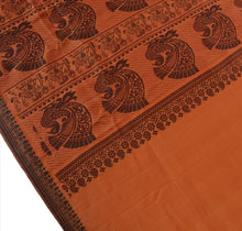 Load image into Gallery viewer, Sanskriti Vintage Indian Saree Art Silk Woven Orange Craft Fabric Baluchari Sari
