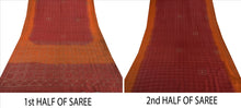 Load image into Gallery viewer, Antique Vintage Indian Saree 100% Pure Silk Hand Beaded Orange Craft Fabric Sari
