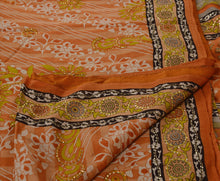 Load image into Gallery viewer, Vintage Indian Saree 100% Pure Crepe Silk Hand Beaded Craft Fabric Cultural Sari

