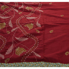 Load image into Gallery viewer, Sanskriti Vintage Indian Dark Red Saree 100% Pure Cotton Embroidered Fabric Cultural Premium Sari
