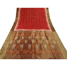 Load image into Gallery viewer, Sanskriti Vintage Indian Saree Blend Georgette Embroidered Woven Fabric Dark Red Sari
