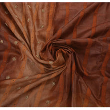 Load image into Gallery viewer, Saree 100% Pure Silk Hand Beaded Fabric Brown 5 Yard Sari
