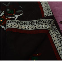 Load image into Gallery viewer, Sanskriti Vintage Indian Saree Net Mesh Hand Beaded Pink Fabric Rhinestone Sari
