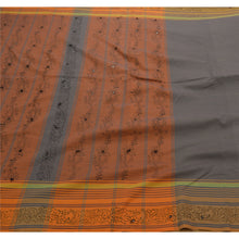 Load image into Gallery viewer, Indian Saree Cotton Hand Embroidered Woven Grey Fabric Sari
