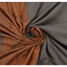 Load image into Gallery viewer, Indian Saree Cotton Hand Embroidered Woven Grey Fabric Sari
