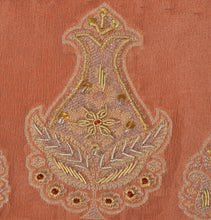 Load image into Gallery viewer, SANSKRITI VINTAGE INDIAN SAREE ART SILK PEACH SARI FABRIC HAND BEADED WOVEN
