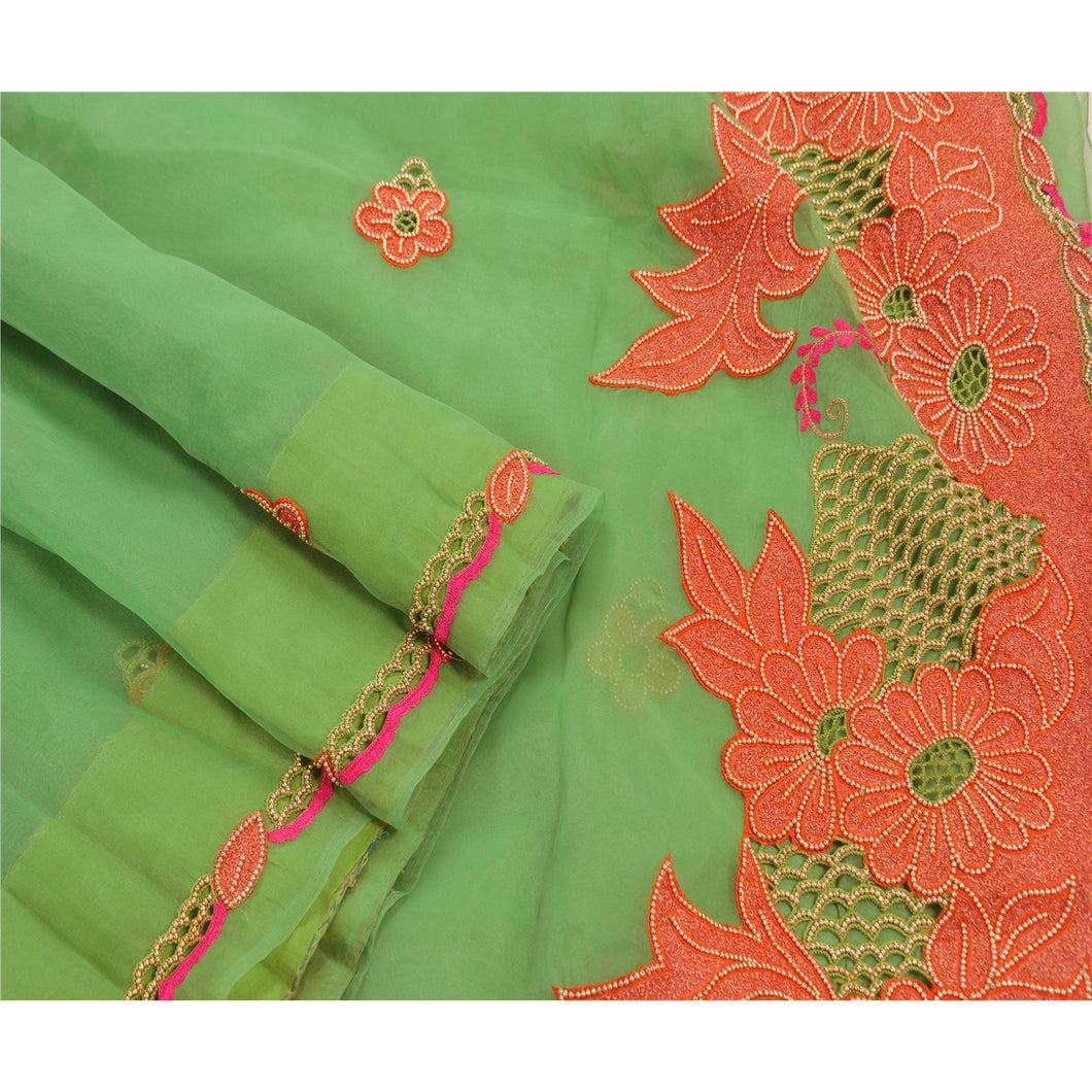 Sanskriti Vintage Indian Saree Art Silk Hand Beaded Fabric Premium Ethnic Sari