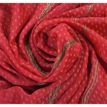 Load image into Gallery viewer, Sanskriti Vintage Saree Georgette Hand Beaded Pink Painted Fabric Ethnic Premium Sari
