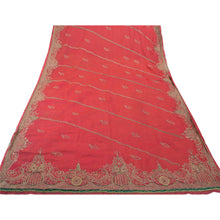 Load image into Gallery viewer, Sanskriti Vintage Saree Georgette Hand Beaded Pink Painted Fabric Ethnic Premium Sari
