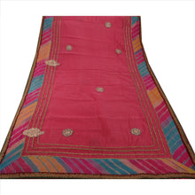Load image into Gallery viewer, Sanskriti Vintage Saree Art Silk Embroidered Pink Fabric Lace Work Ethnic Sari
