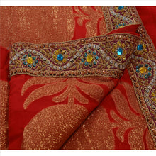 Load image into Gallery viewer, Sanskriti Vintage Saree Georgette Hand Beaded Woven Red Fabric Cultural Sari
