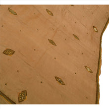 Load image into Gallery viewer, Vintage Saree 100% Pure Silk Hand Beaded Brown Fabric Rhinestone Cultural Sari
