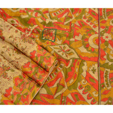 Load image into Gallery viewer, Indian Saree Art Silk Hand Beaded Cream Craft Fabric Sari

