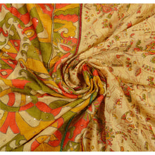 Load image into Gallery viewer, Indian Saree Art Silk Hand Beaded Cream Craft Fabric Sari
