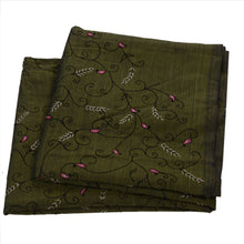 Load image into Gallery viewer, Sanskriti Vintage Indian Saree Art Silk Hand Embroidered Green Craft Fabric Sari
