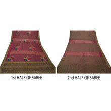 Load image into Gallery viewer, Sanskriti Vintage Purple Saree Georgette Embroidered Fabric Premium Ethnic Sari
