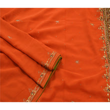 Load image into Gallery viewer, Sanskriti Vintage Indian Saree Georgette Hand Beaded Fabric Premium Ethnic Sari

