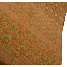 Load image into Gallery viewer, Vintage Indian Saree 100% Pure Silk Brown Woven Craft Fabric Floral Ethnic Sari
