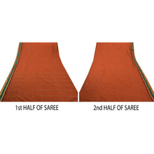Load image into Gallery viewer, Indian Saree Art Silk Woven Orange Craft Fabric Premium Sari
