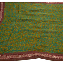 Load image into Gallery viewer, Sanskriti Vintage Green Saree Blend Georgette Embroidered Fabric Premium Ethnic Sari
