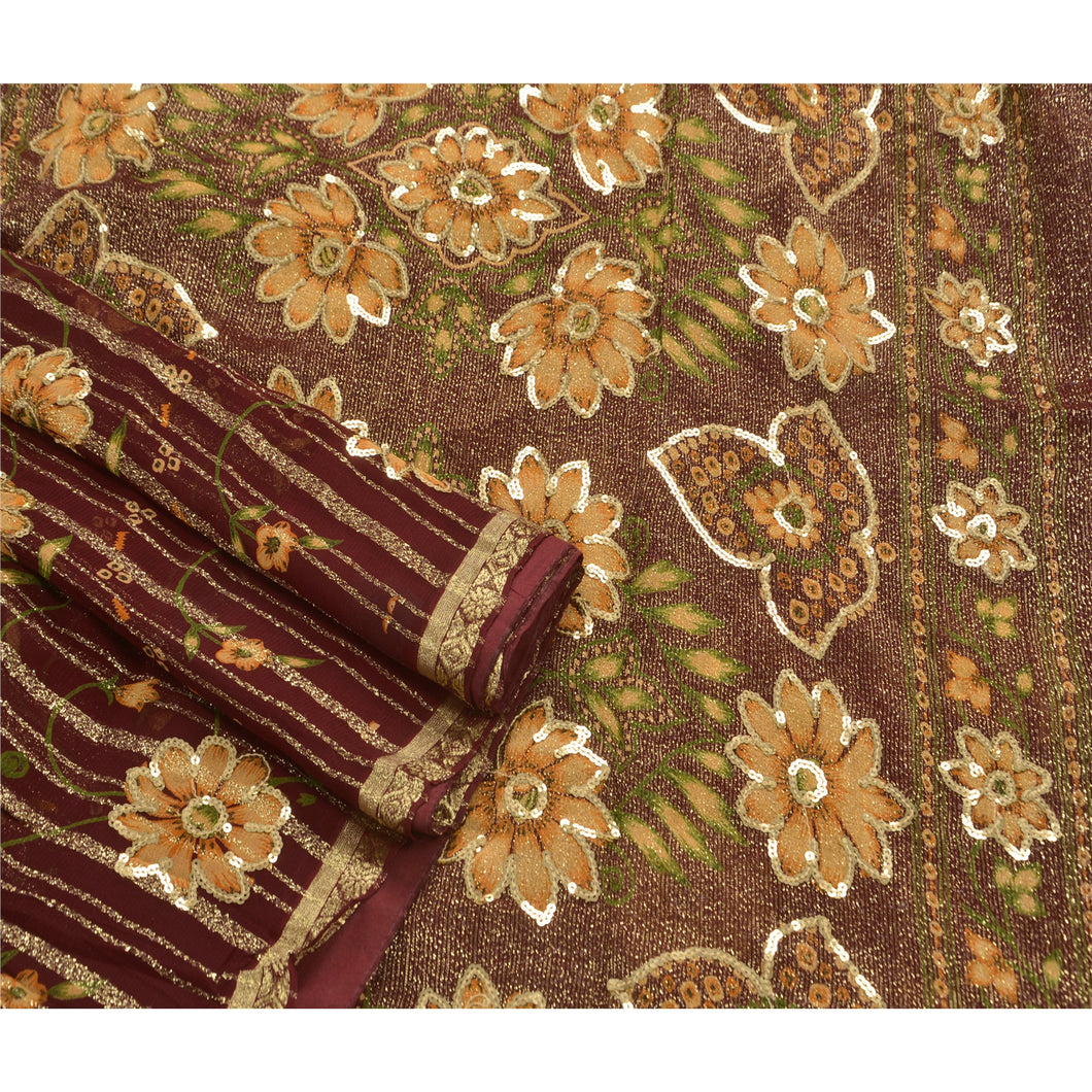 Vintage Saree 100% Pure Cotton Embroidered Woven Fabric Premium Ethnic Sari