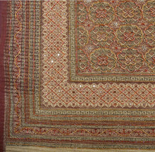Load image into Gallery viewer, Sanskriti Antique Vintage Indian Net Mesh Saree Hand Beaded Painted Fabric Sari
