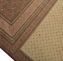 Load image into Gallery viewer, Sanskriti Antique Vintage Indian Net Mesh Saree Hand Beaded Painted Fabric Sari
