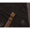 Sanskriti Vintage Black Indian Saree Blend Georgette Hand Beaded Sustainable Fabric Premium Sari