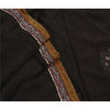 Sanskriti Vintage Black Indian Saree Blend Georgette Hand Beaded Sustainable Fabric Premium Sari