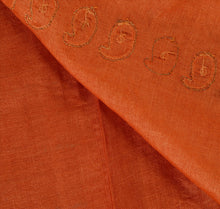 Load image into Gallery viewer, Antique Vintage Indian 100% Pure Silk Saree Hand Embroidered Orange Fabric Sari
