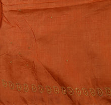 Load image into Gallery viewer, Antique Vintage Indian 100% Pure Silk Saree Hand Embroidered Orange Fabric Sari
